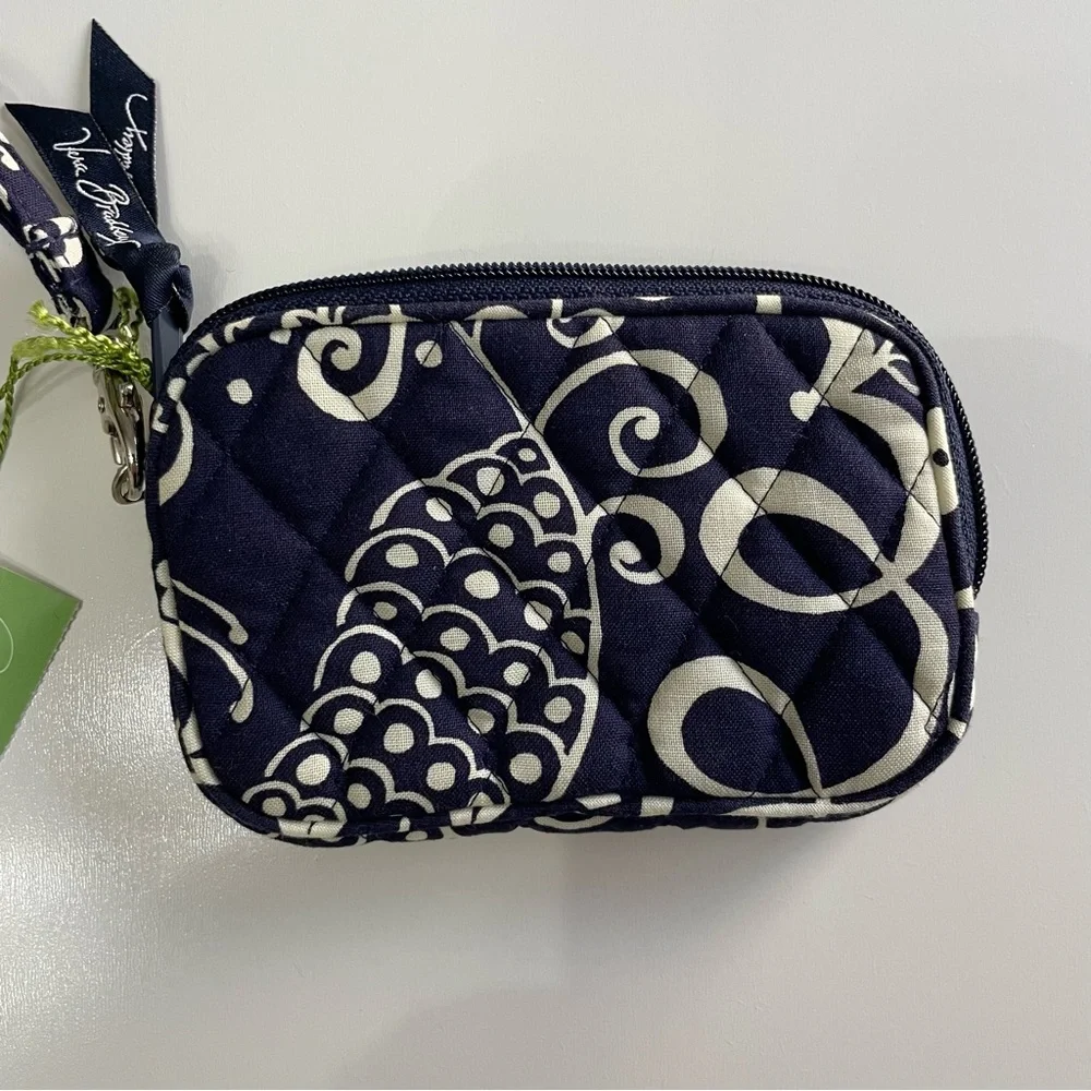 Vera Bradley Quilted Clutch Twirly Birds Navy Wristlet Boho Preppy Cottagecore